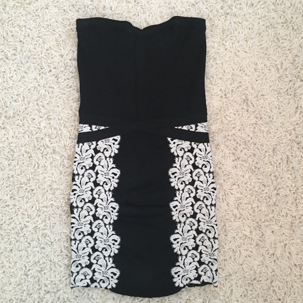 Bebe Strapless Bandage Dress XS